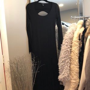 Forever 21 black long sleeve sexy dress